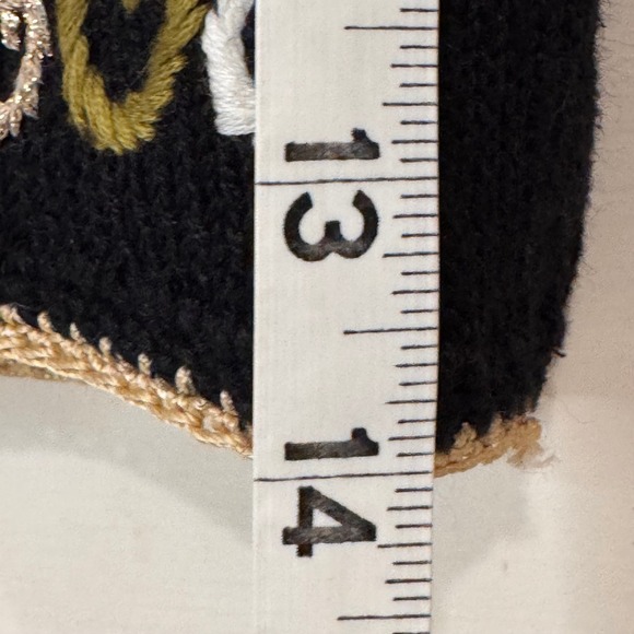 Vintage Y2K Embroidered Cardigan Sweater L Black New Year's Eve Party Fireworks - Picture 11 of 13